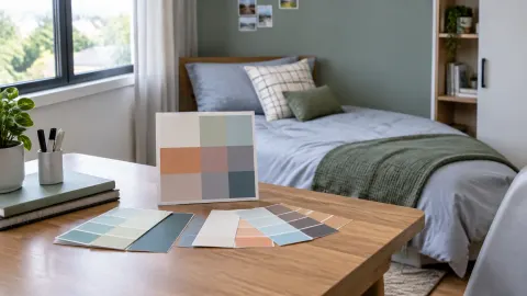 Sampel warna di atas meja kamar remaja