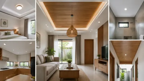 Contoh beberapa bentuk plafon pada ruang rumah