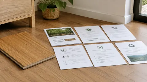 Lantai kayu dengan lembar informasi material