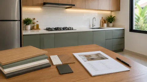 Contoh pintu kabinet dan dokumen rancangan dapur