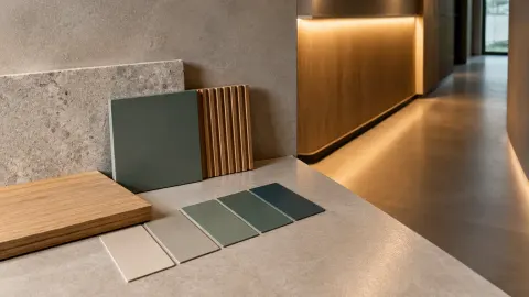 Sampel warna pada area dalam dengan lampu linier