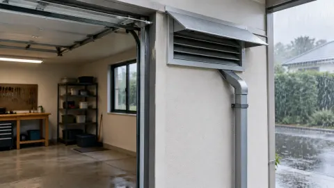 Kisi ventilasi garasi terlindung saat hujan