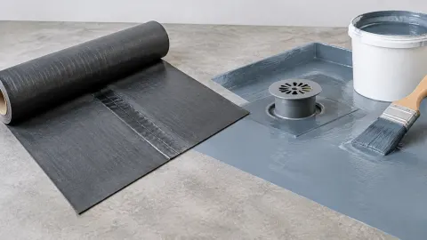 Bahan waterproofing dan saluran lantai di area basah