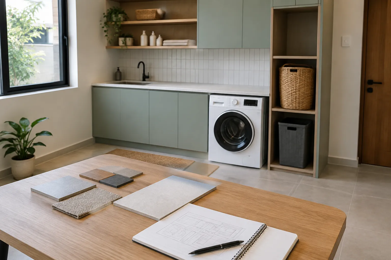 Ruang laundry yang selesai.