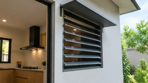 Kisi ventilasi luar ruang dekat area dapur