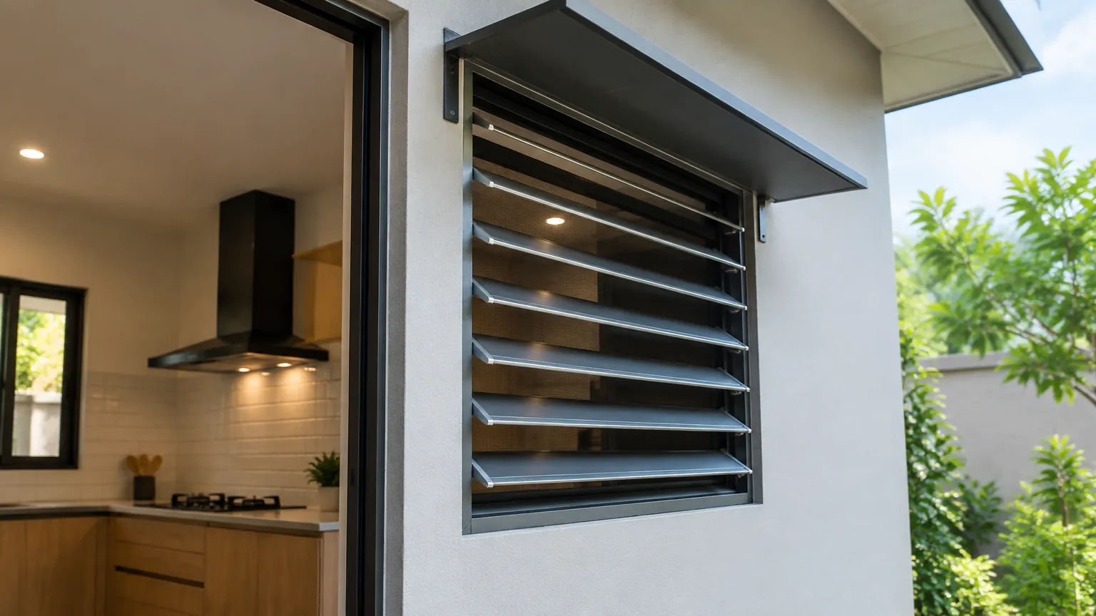 Kisi ventilasi luar ruang dekat area dapur