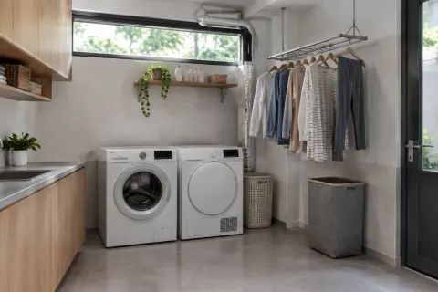 Ruang laundry umum.