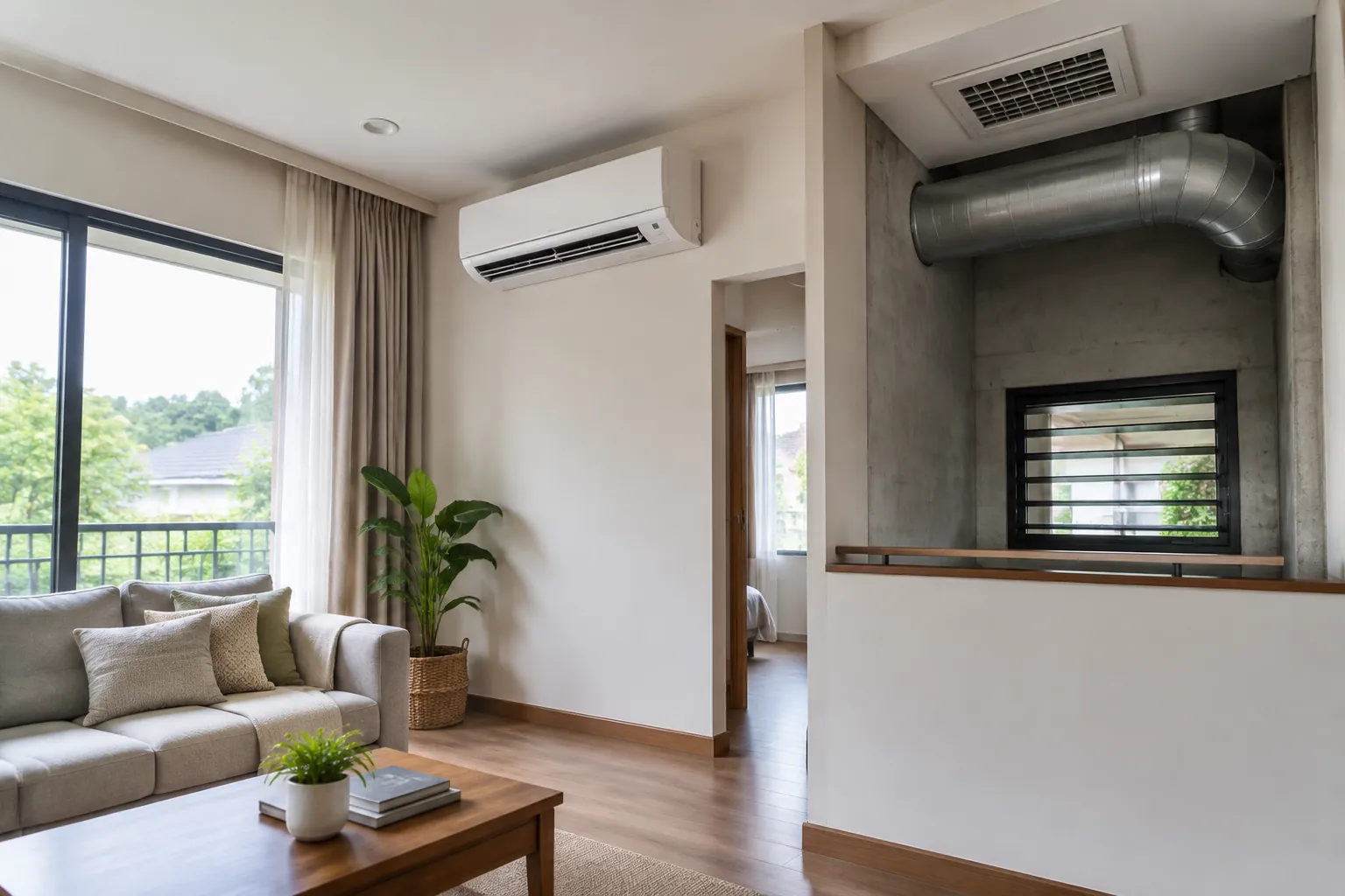 AC dan kisi pada ruang jadi.