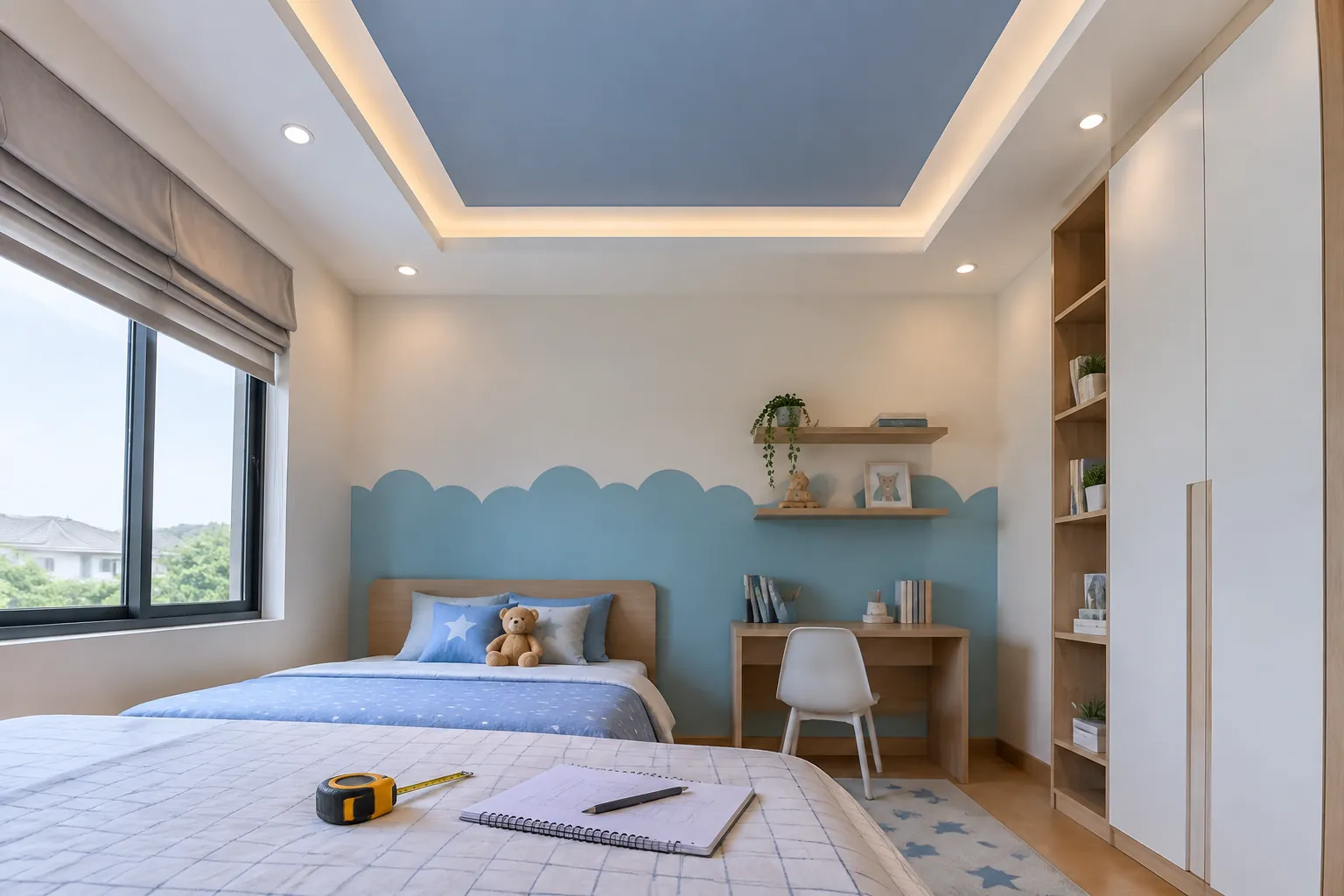 Alat ukur di atas tempat tidur.