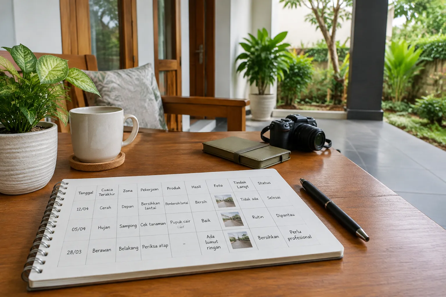 Tulisan pada catatan jadwal.
