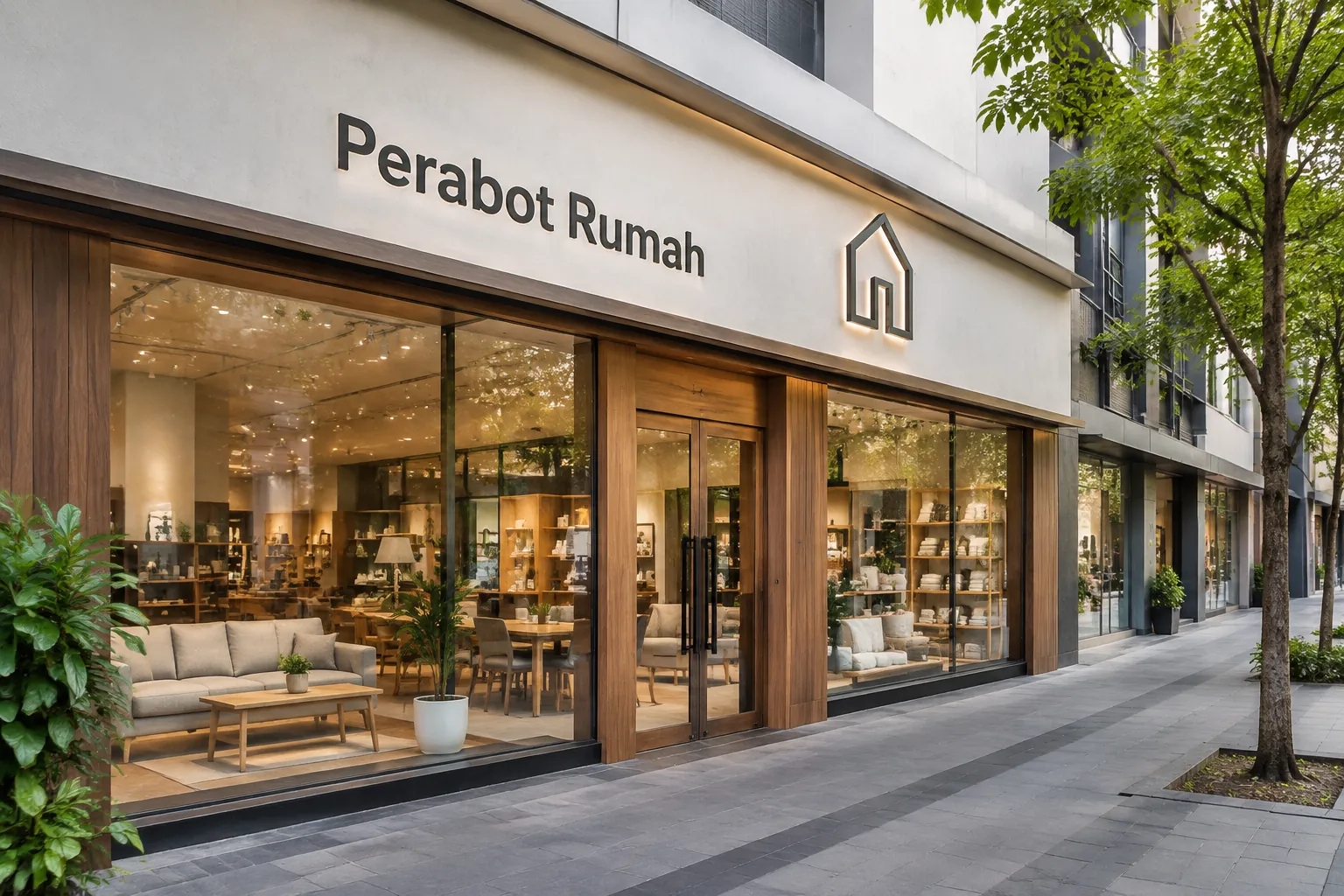 Ilustrasi pendukung: Membuat fasad dan signage yang terbaca dari arus pejalan kaki