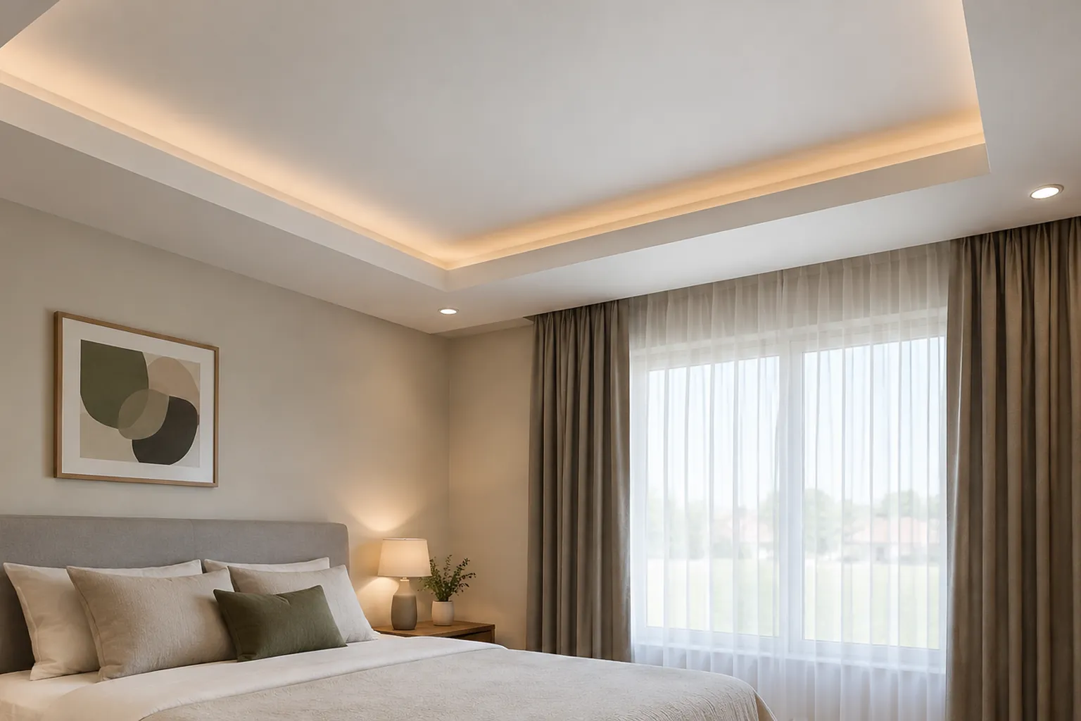 Plafon kamar yang tertutup.