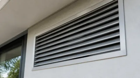 Kisi penghawaan luar di dekat tepi atap rumah