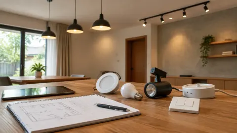 Contoh beberapa jenis lampu di atas meja ruang makan