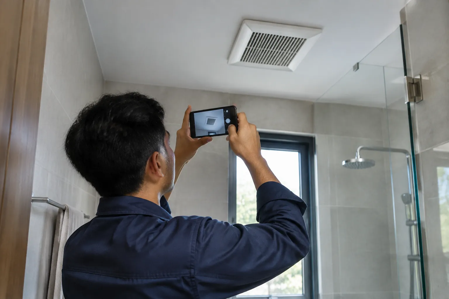 Memotret kisi ventilasi.