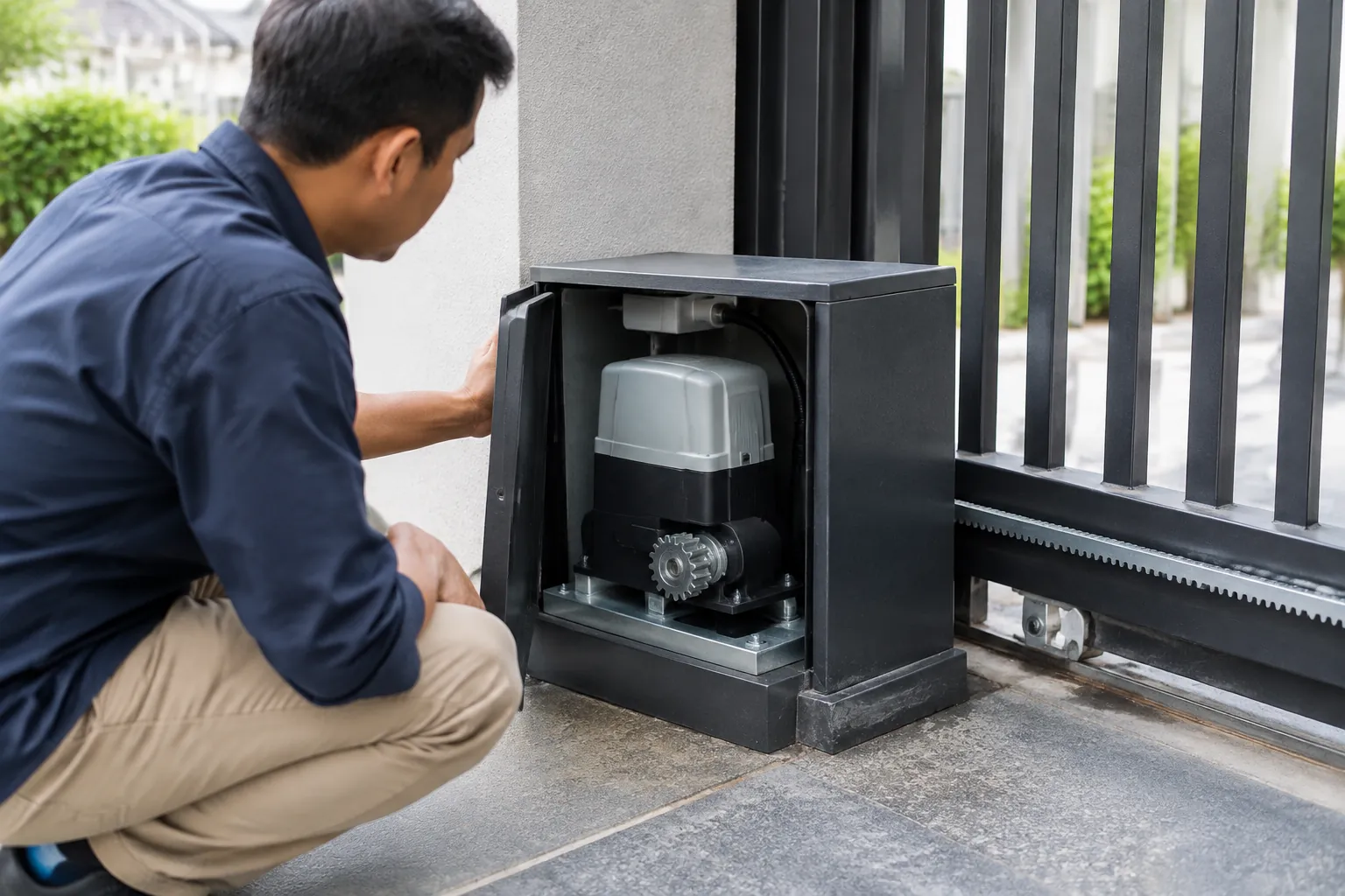 Membuka penutup motor.