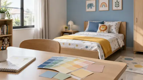Contoh warna dinding di depan kamar anak