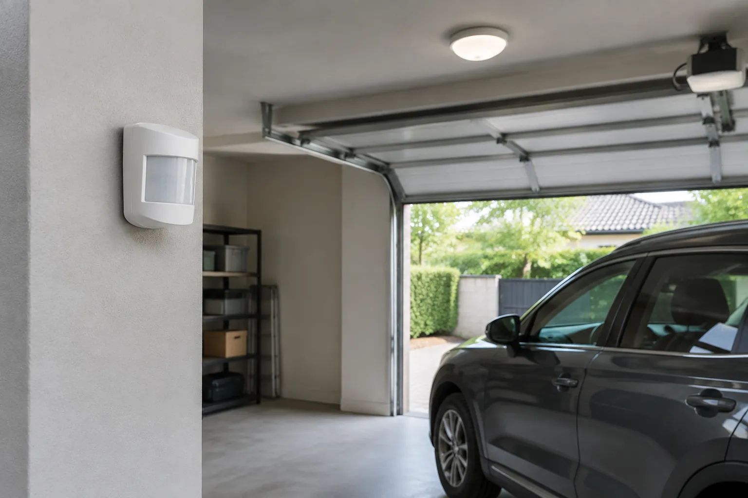 Sensor pada dinding dekat pintu garasi