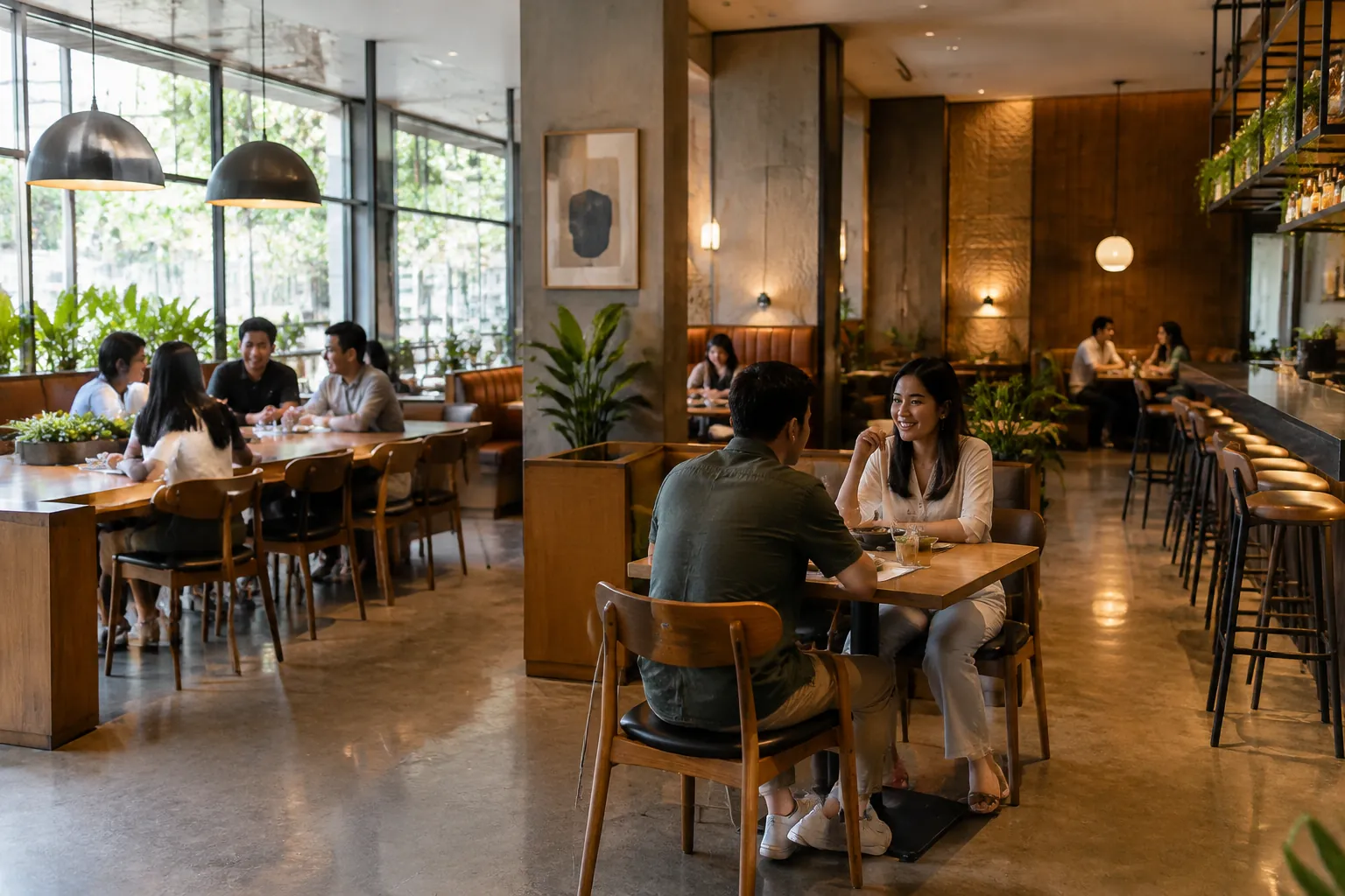 Pengunjung di restoran.