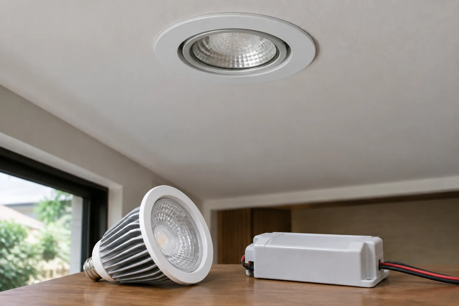 Lampu plafon dan contoh fitting di bawahnya