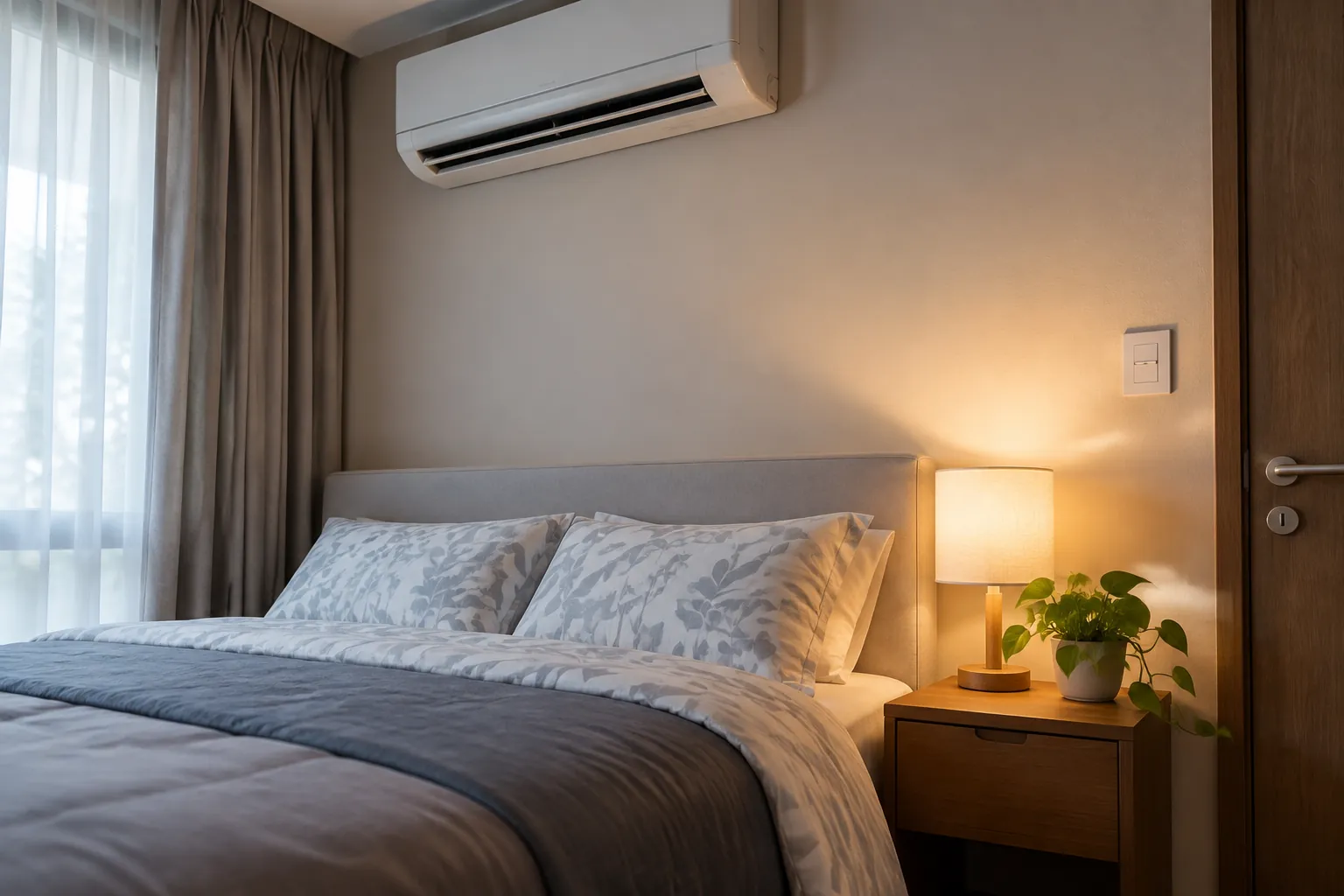 Sakelar dan lampu kamar.