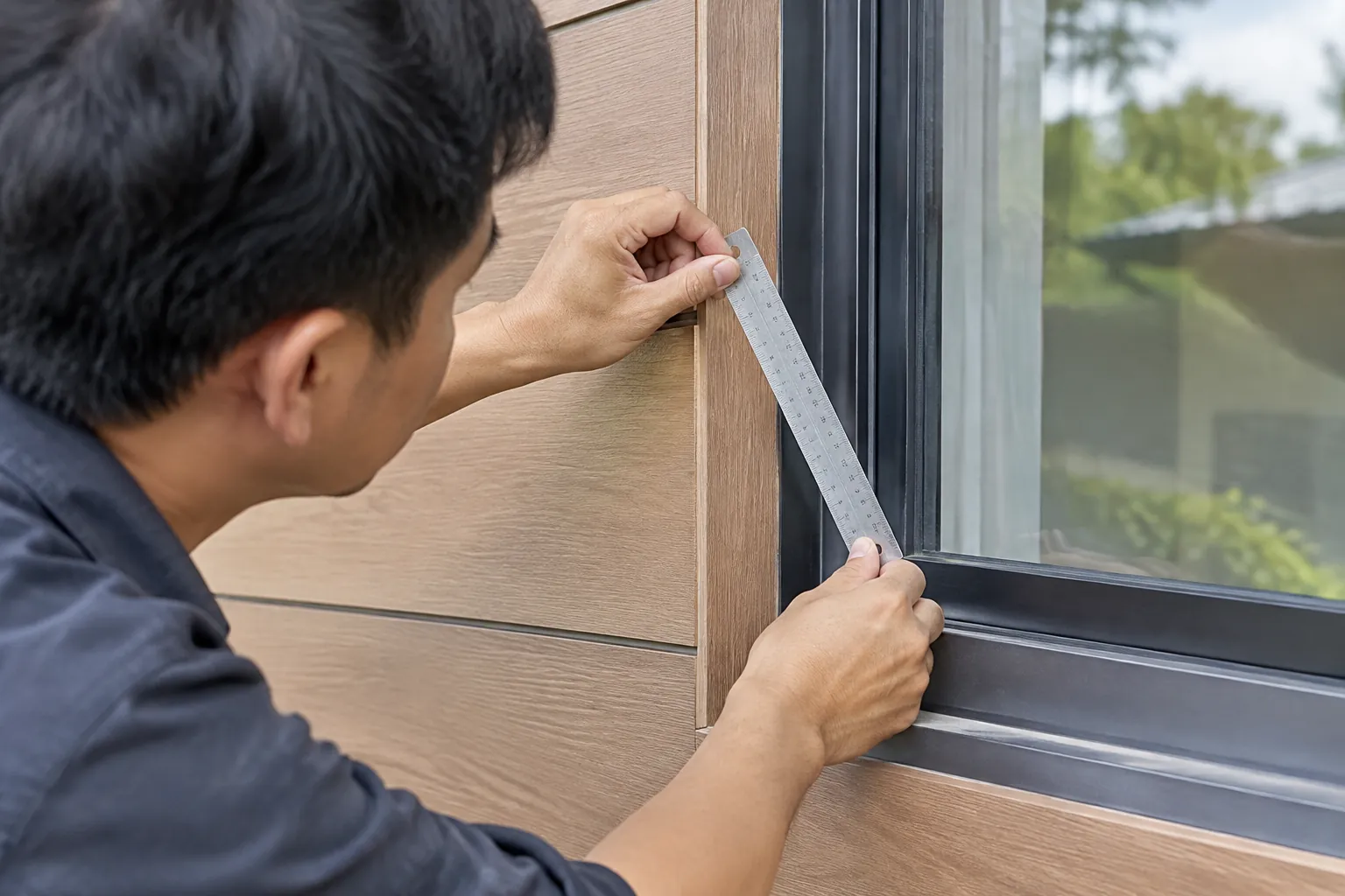 Pengukuran di tepi cladding.