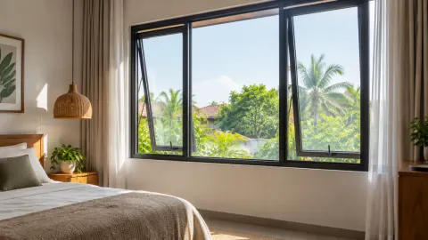 Jendela kamar dibuka untuk memasukkan udara dan cahaya