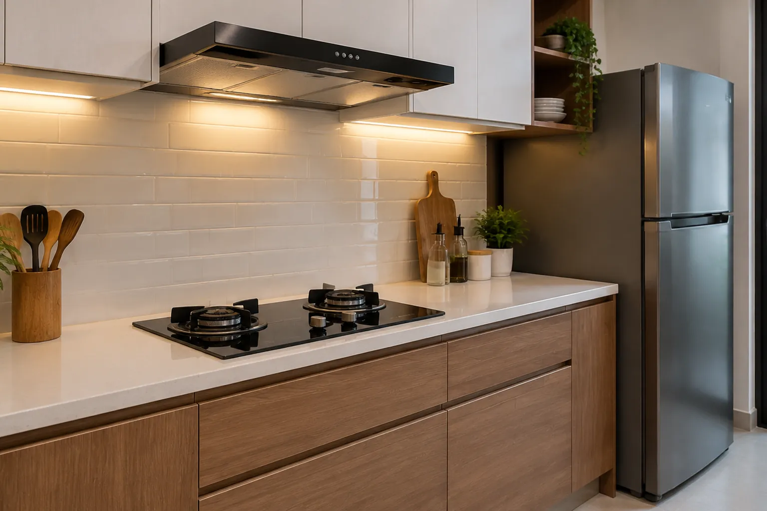 Dapur selesai dengan stopkontak.