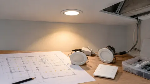 Lampu tanam dan rencana titik pencahayaan
