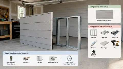 Sampel material garasi dan papan perbandingan biaya