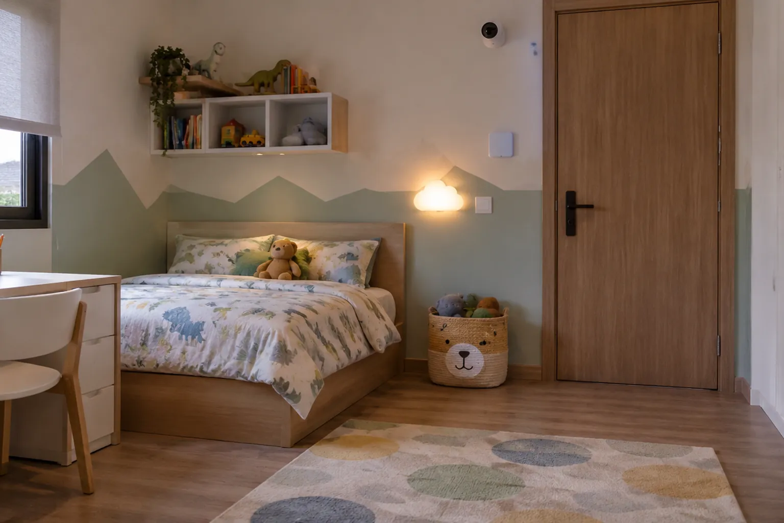 Kamar anak tertata rapi.