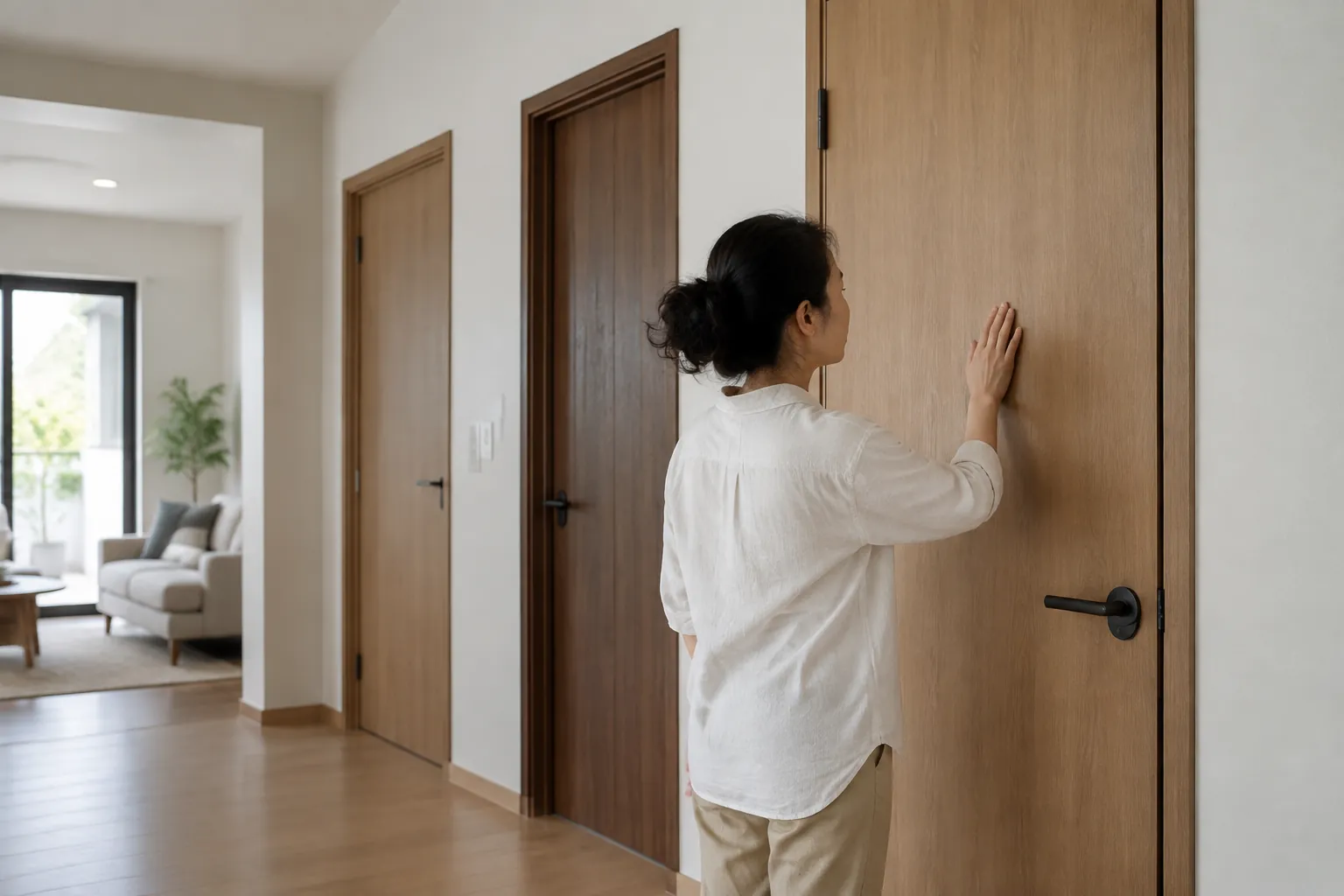 Seseorang menyentuh pintu.