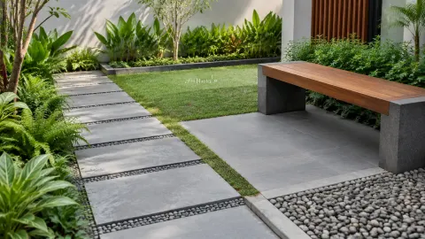 Sampel lantai untuk jalur taman dan teras
