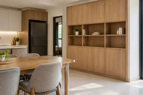Furnitur ruang makan yang selesai.