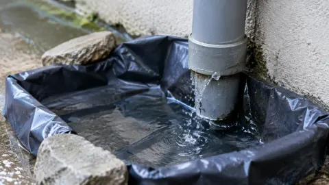 Air merembes di sekitar pipa drainase