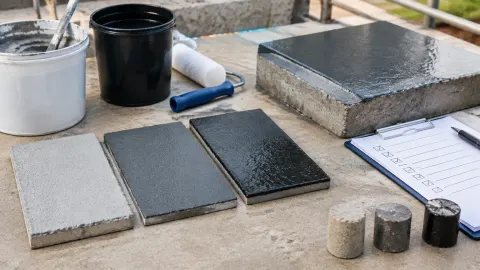 Sampel waterproofing dan lapisan lantai pada area basah