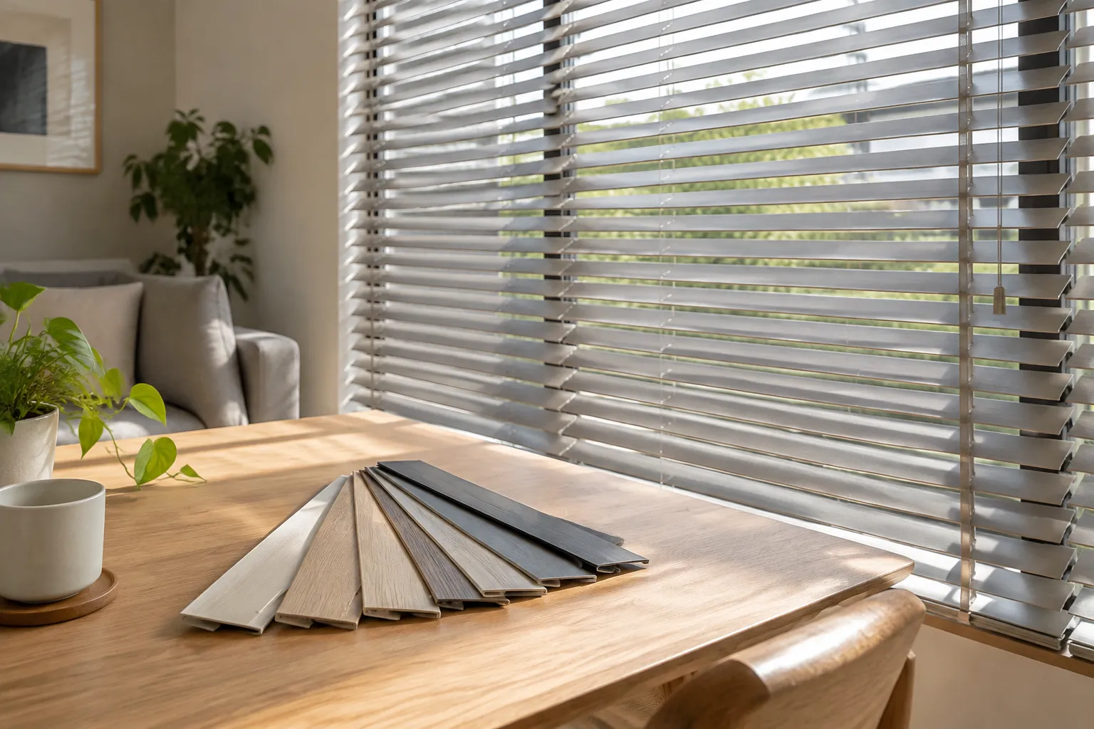 Bahan di samping venetian blind.