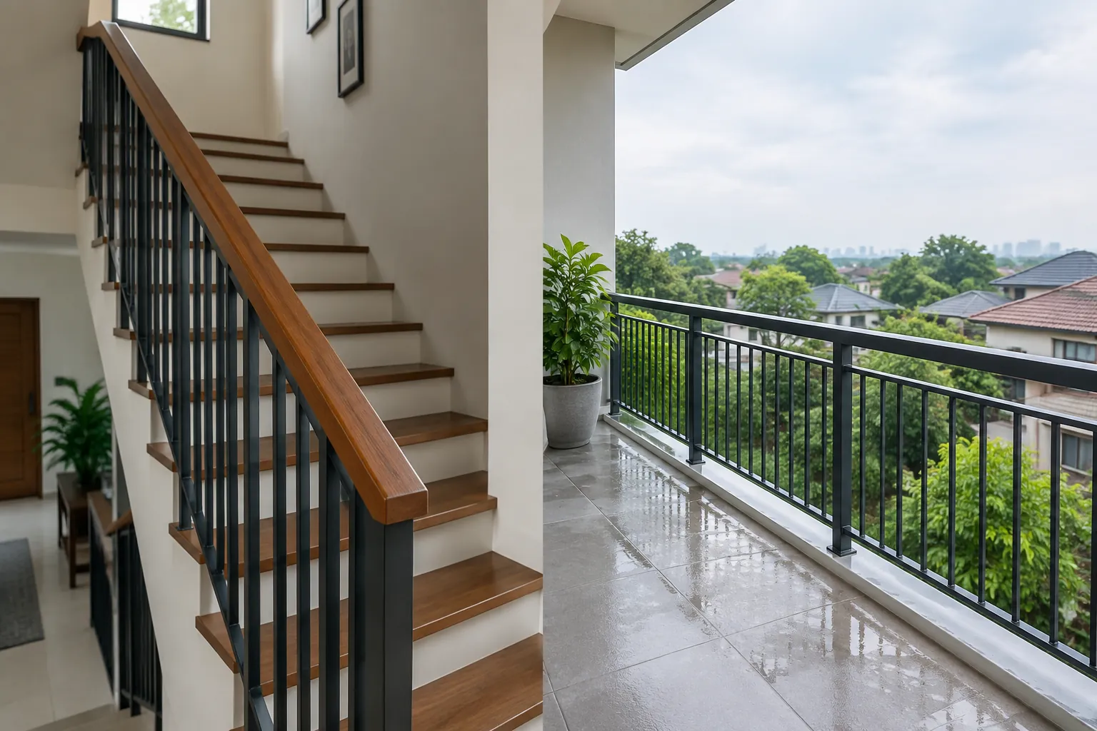 Tangga dan balkon.