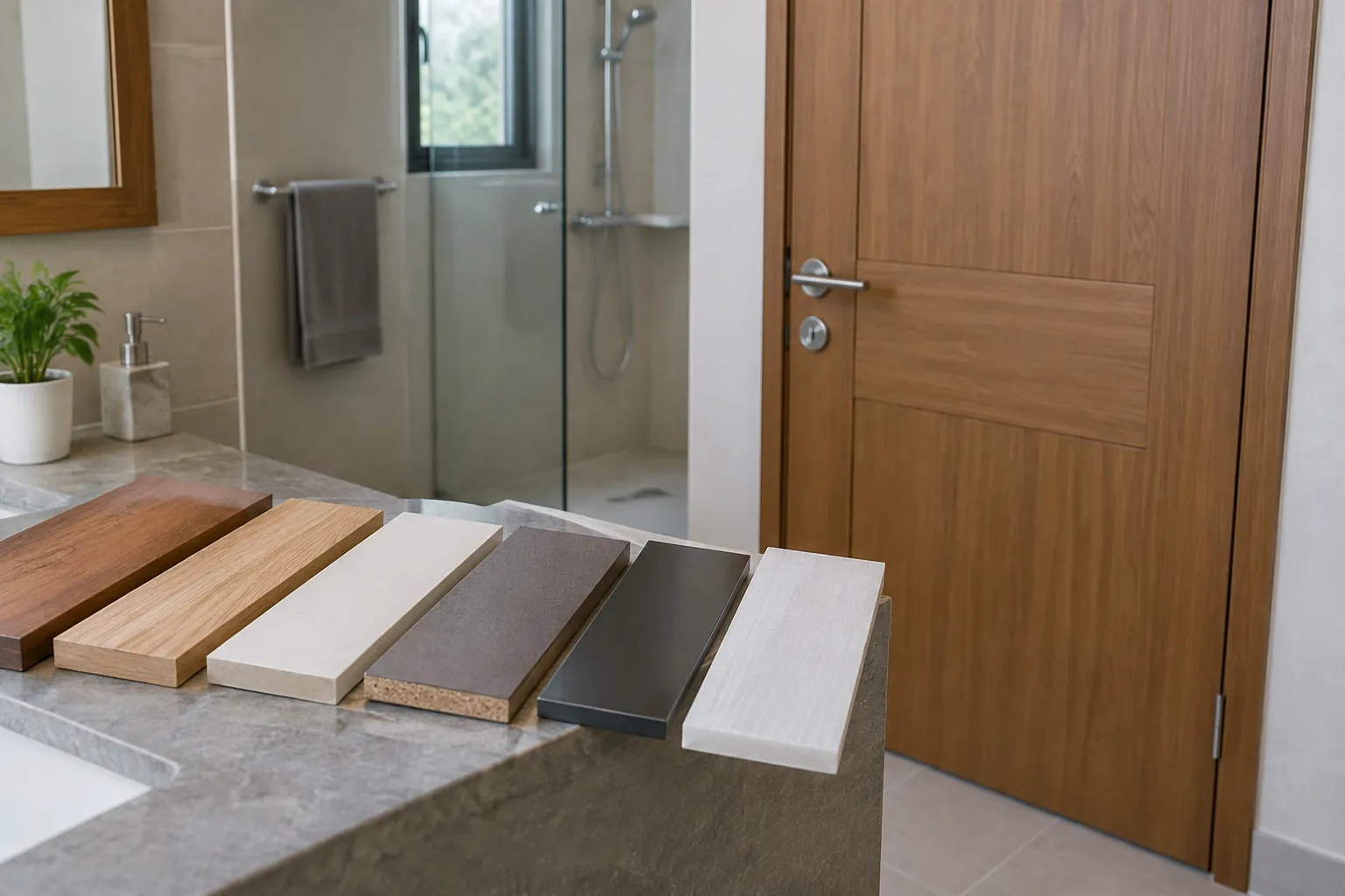 Contoh bahan pintu di depan kamar mandi