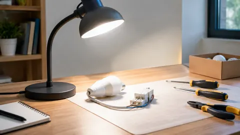 Lampu meja dan beberapa komponen penerangan