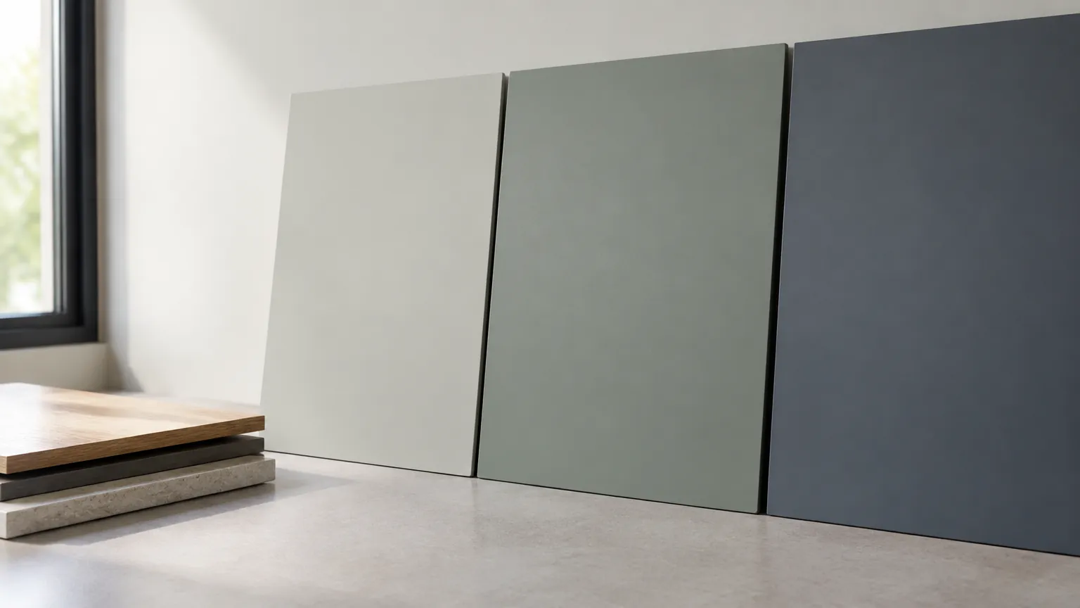 Sampel panel dengan beberapa warna cat matte