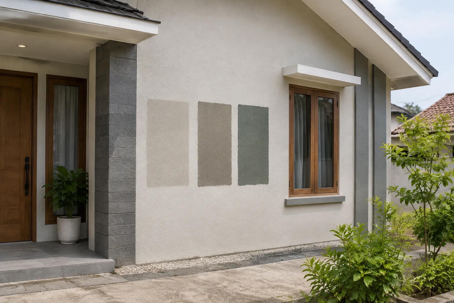 Contoh warna cat pada dinding luar rumah
