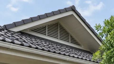 Kisi ventilasi pada bidang atap miring rumah