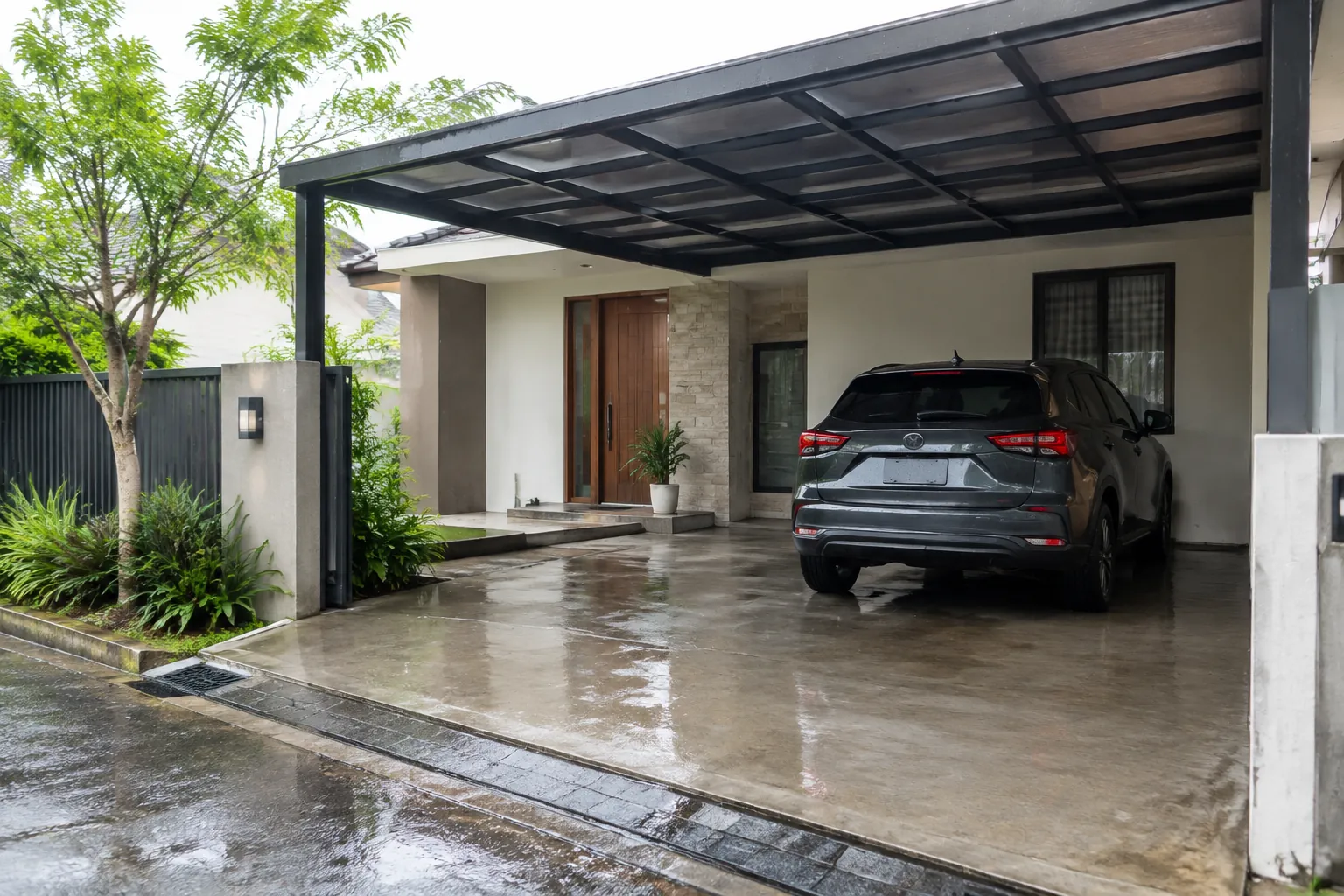 Carport basah.