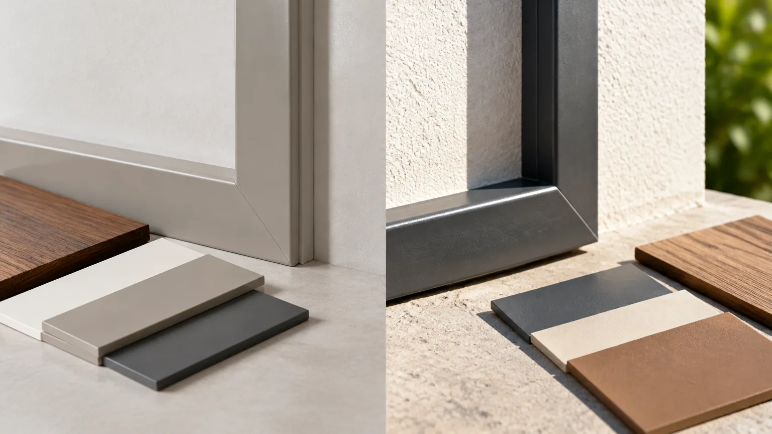 Contoh warna trim interior dan trim dekat bukaan luar