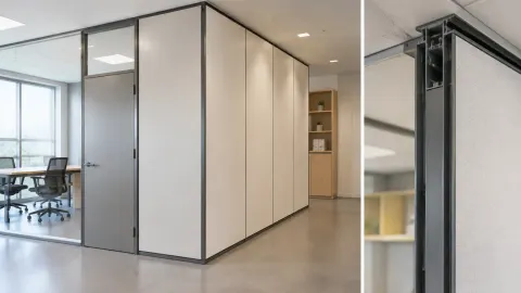 Partisi modular di dalam ruang kerja