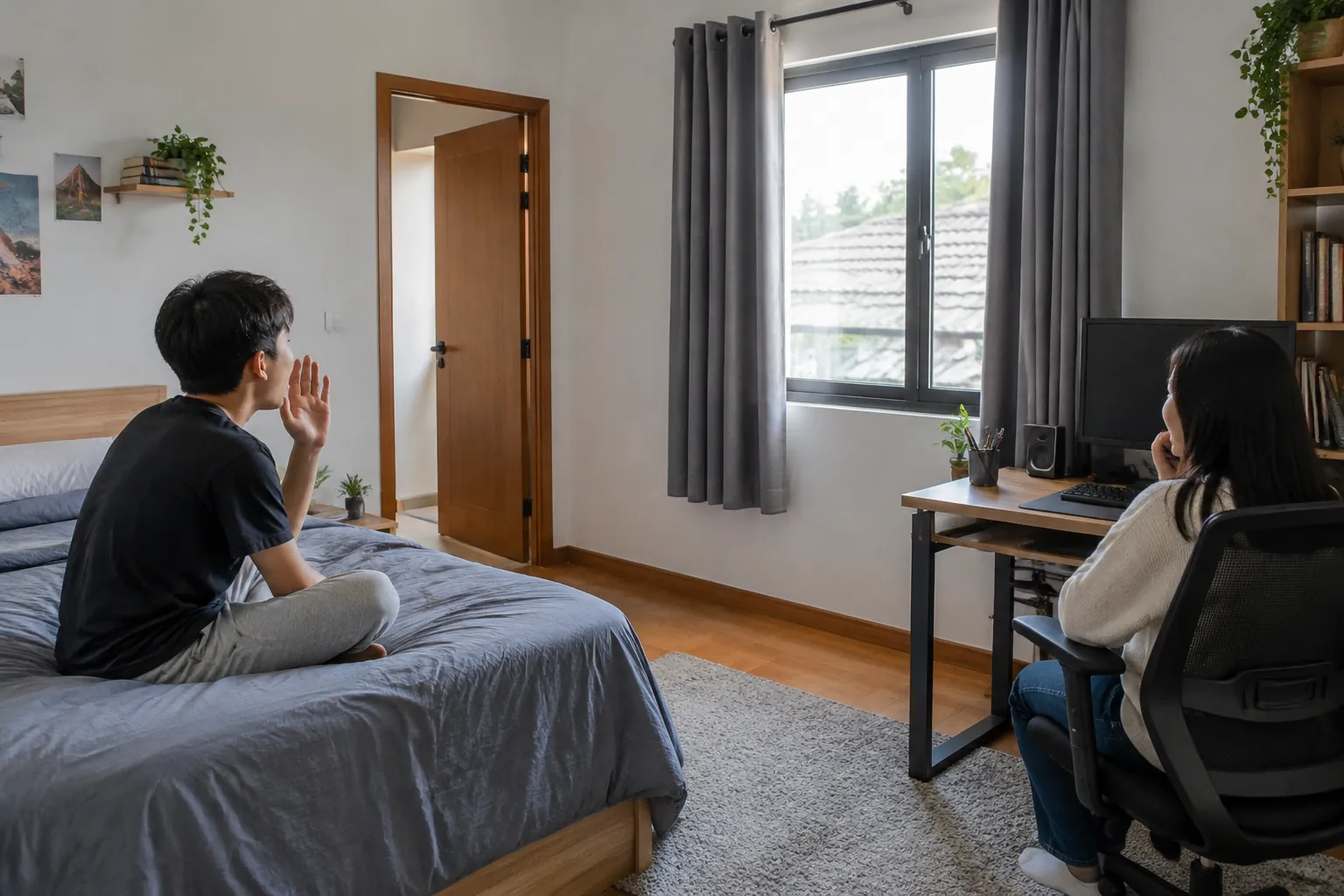Percakapan di kamar.