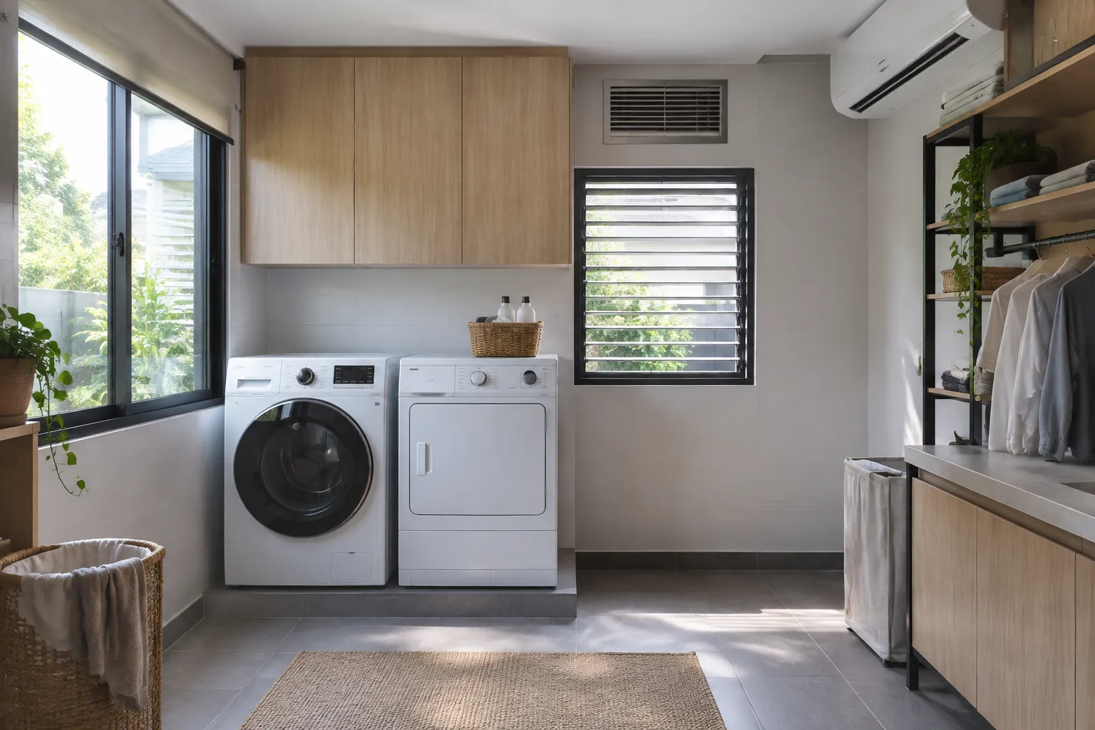 Ruang laundry biasa.