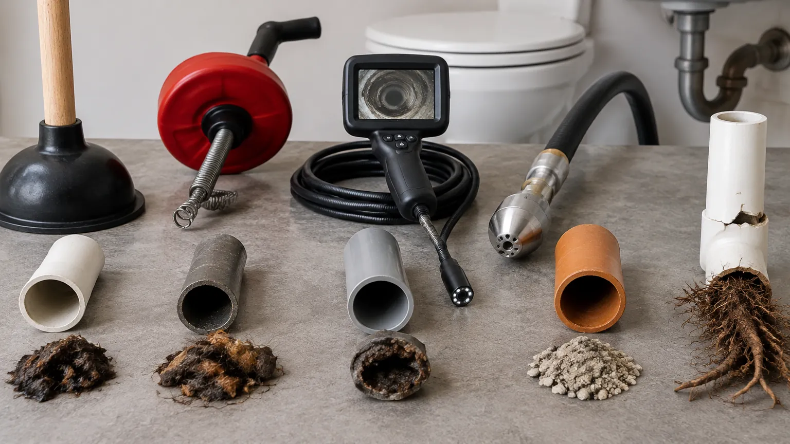 Peralatan dan bagian pipa untuk perbaikan plumbing