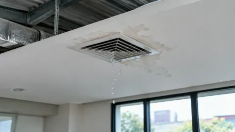 Noda air di plafon dekat kisi ventilasi